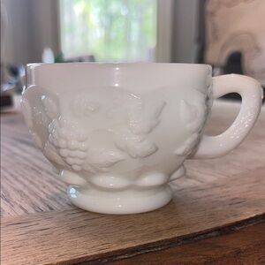 vintage Westmoreland Paneled Grape Milk Glass Punch Cup